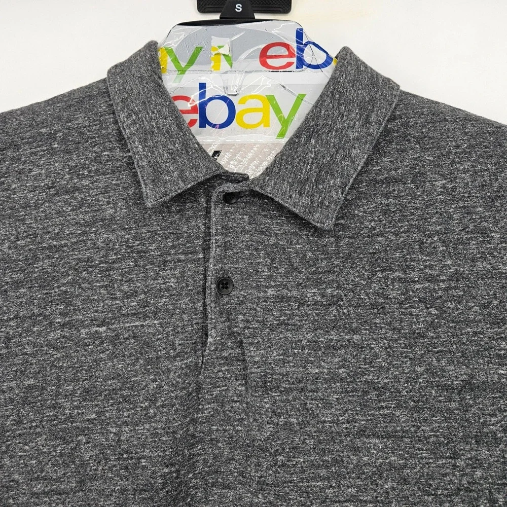 Rag & Bone Polo Shirt Mens‎ XL Short Sleeve Casual Preppy Heather Gray Black